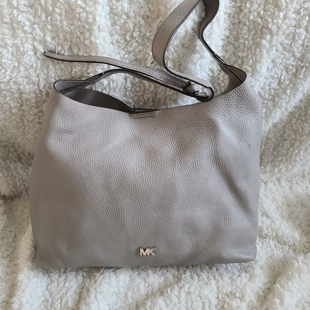 Michael Kors Junie Gray leather hobo purse